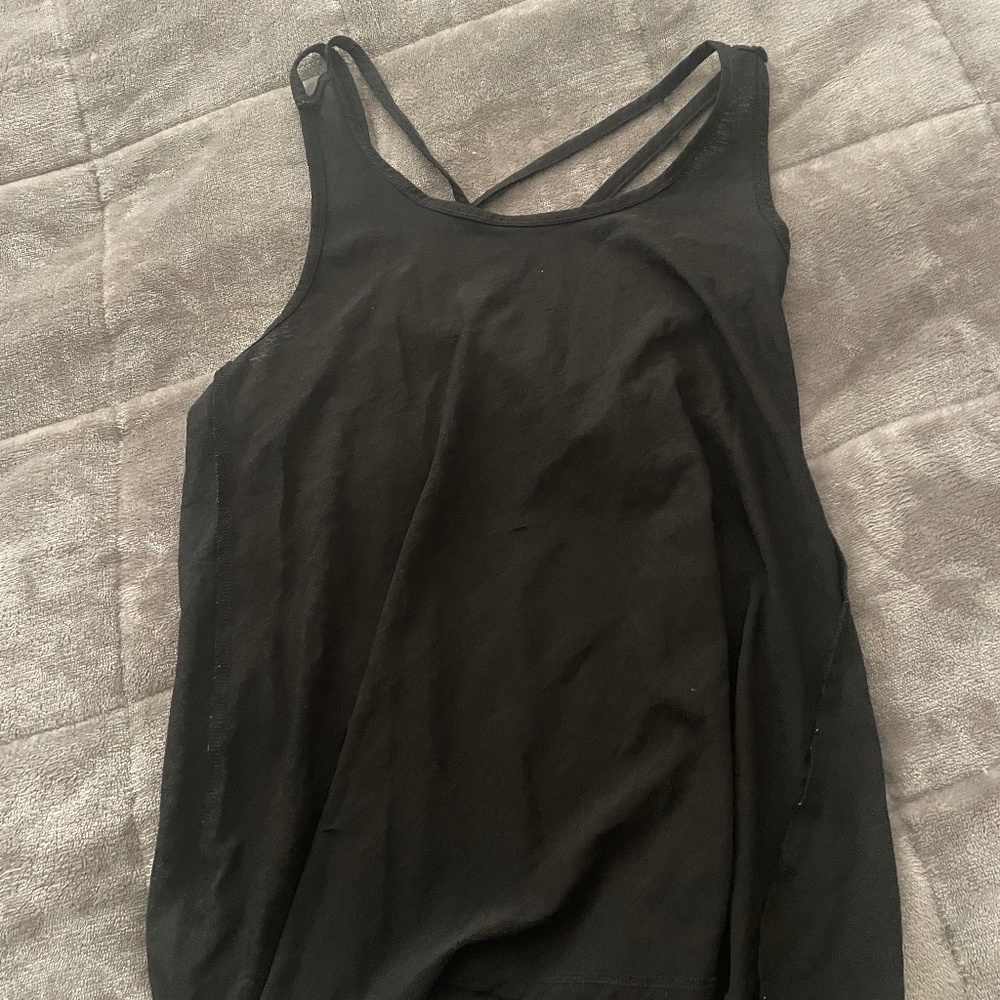 workout tank sheer black